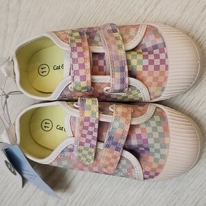 Cat & Jack Pastel Checkered Kids Sneakers